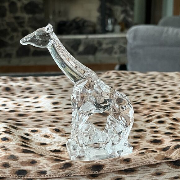 Kristalcolor Giraffe Figurine Made in Italy Fine Clear Lead Crystal  4 1/2" - Picture 1 of 8